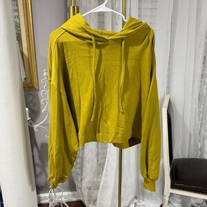 Zenana Outfitters Golden Yellow Cropped Hoodie